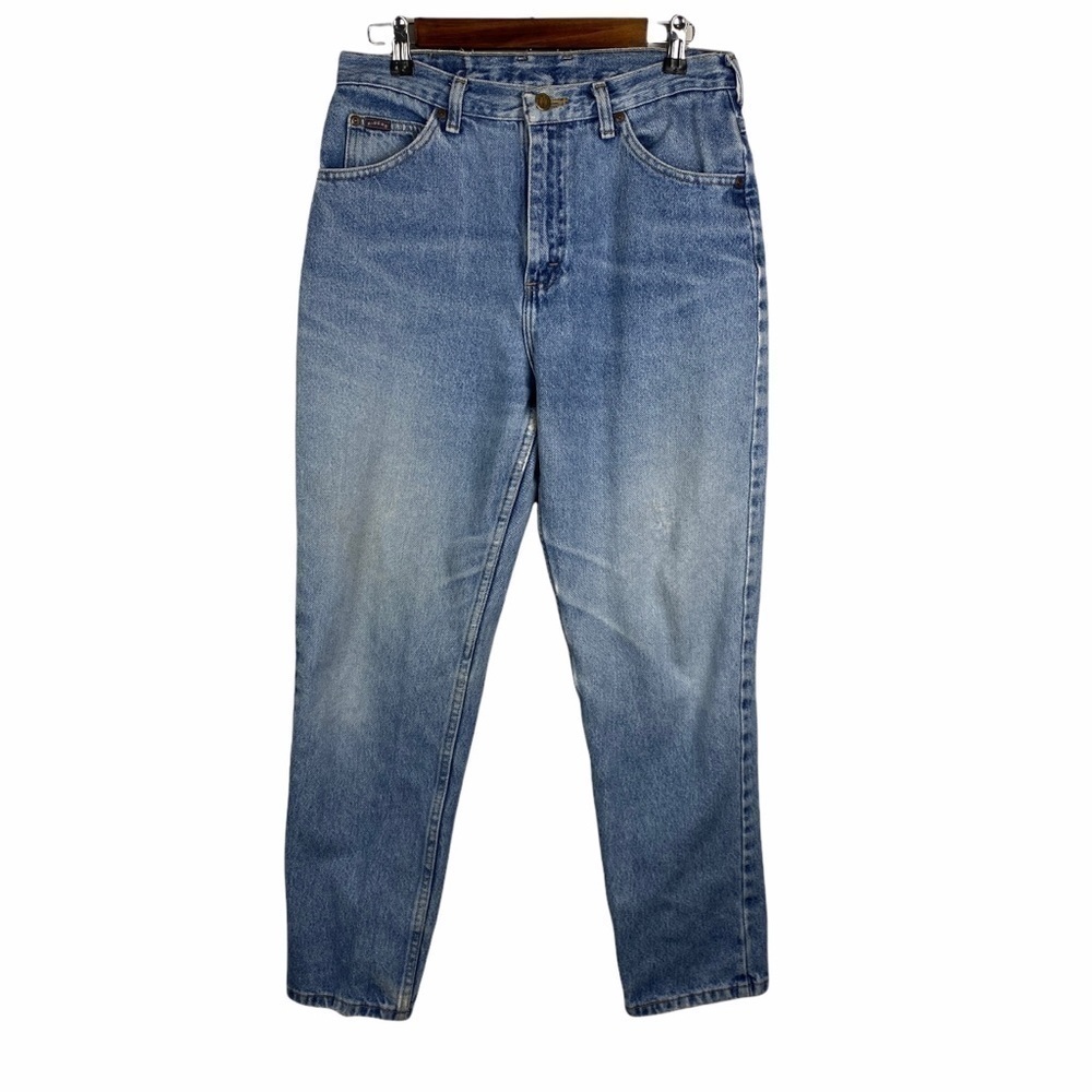 Vintage Riders High Rise Frayed Hem Tapered Leg Mom Jeans Women's 6‎ Light Blue